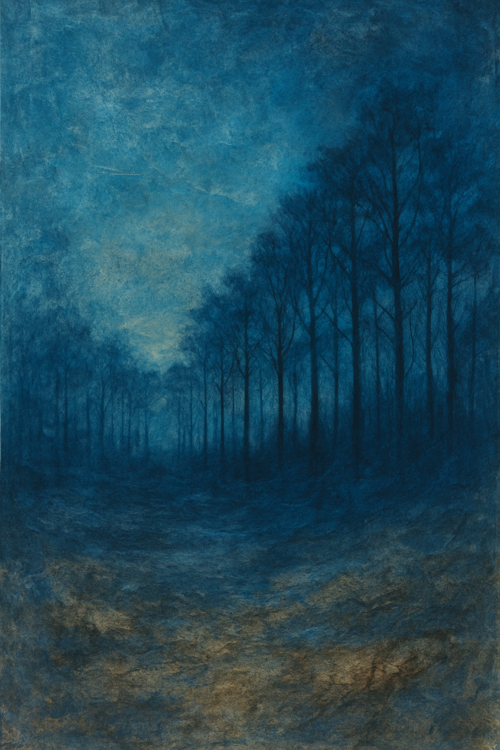 Bosque sereno al atardecer