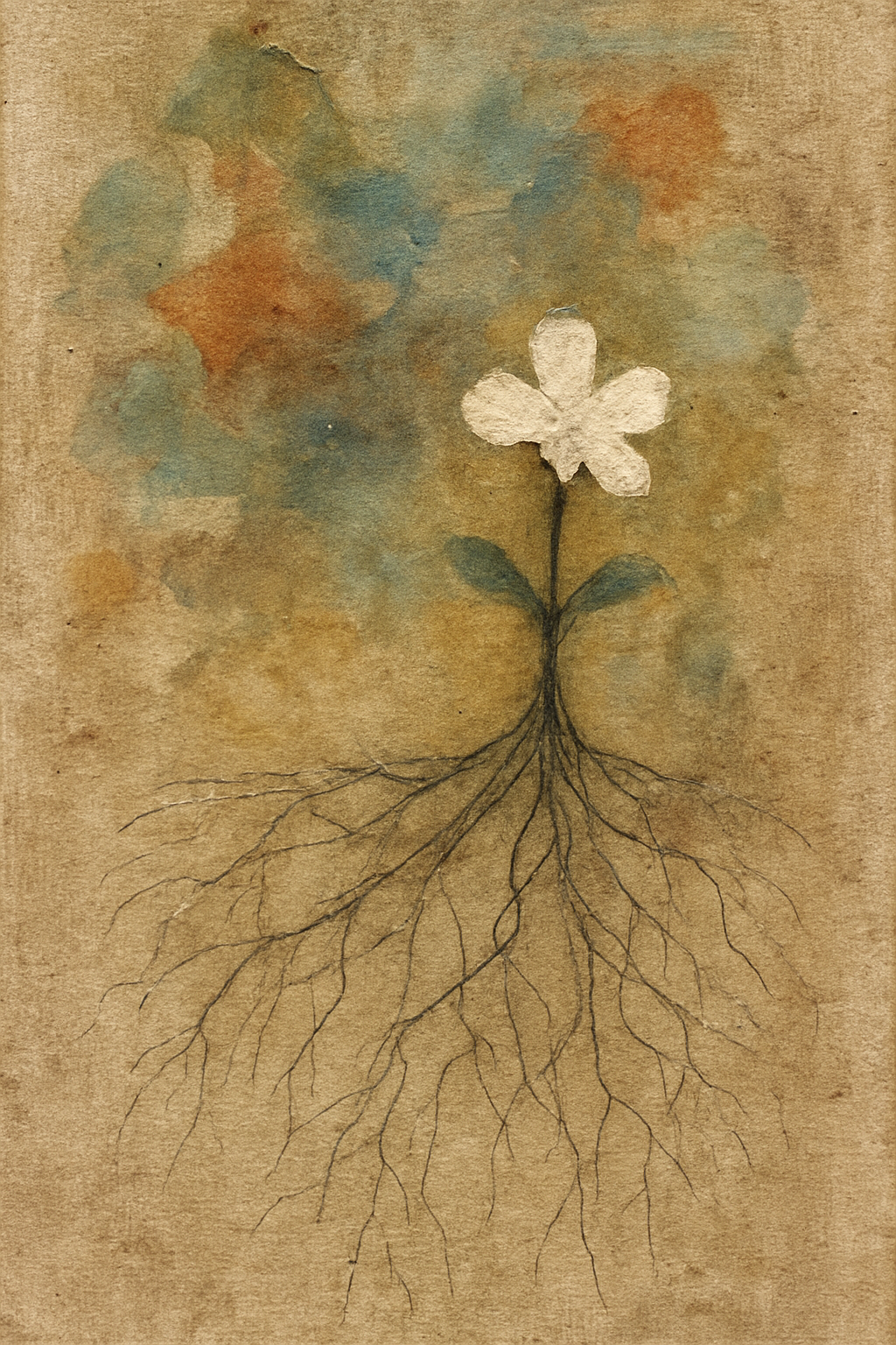 Flores y raíces abstractas