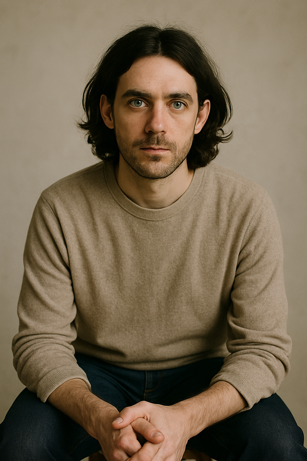 Retrato tranquilo de un joven